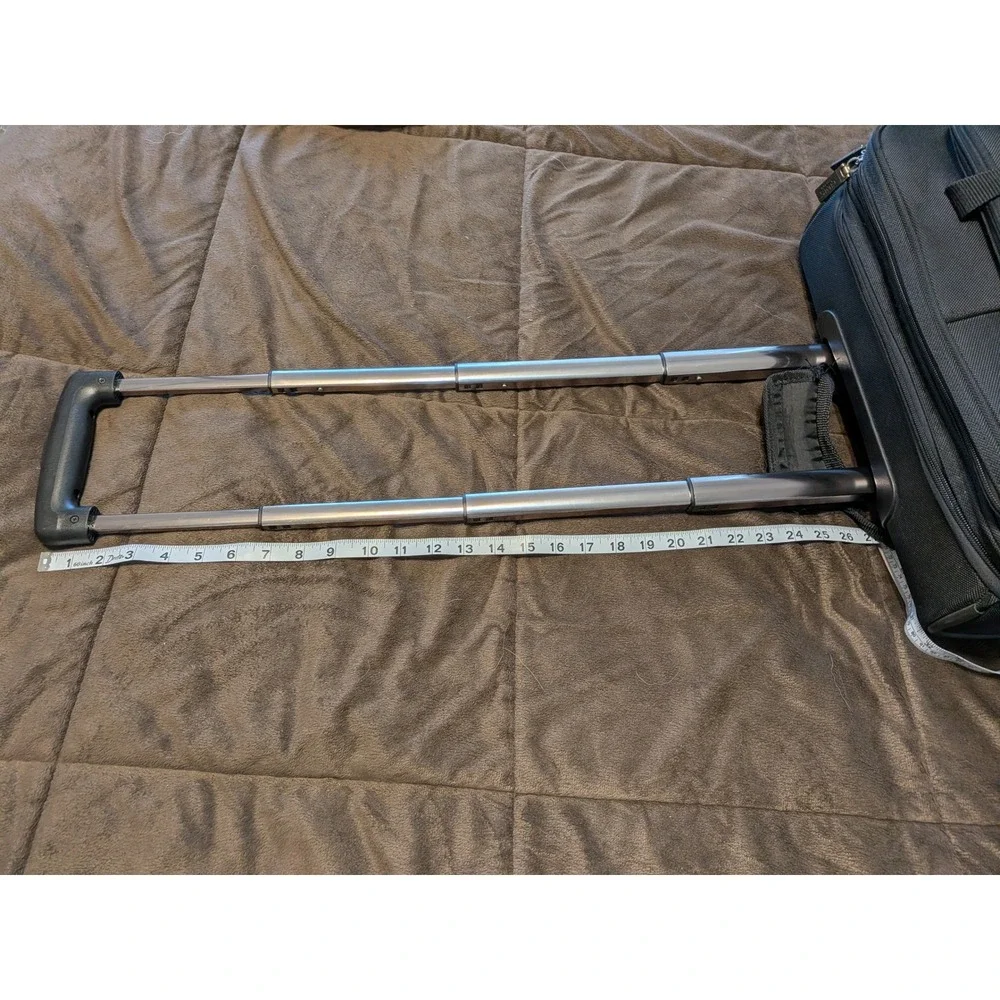 Chaps‎ Black Rolling Laptop Briefcase Ballistic Nylon Travel Business Bag